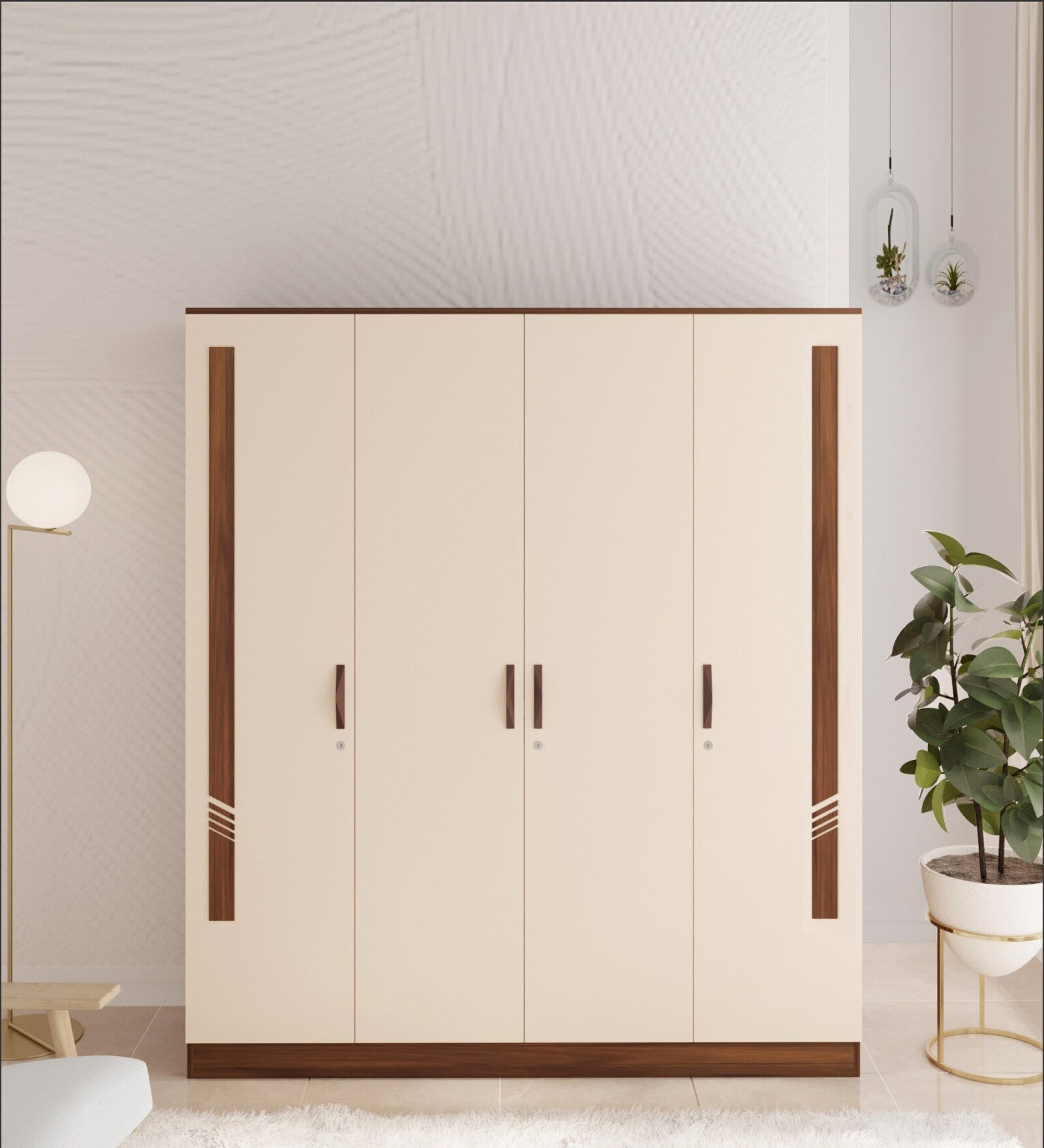 Andrie 4 Door Wardrobe In Dual Finish