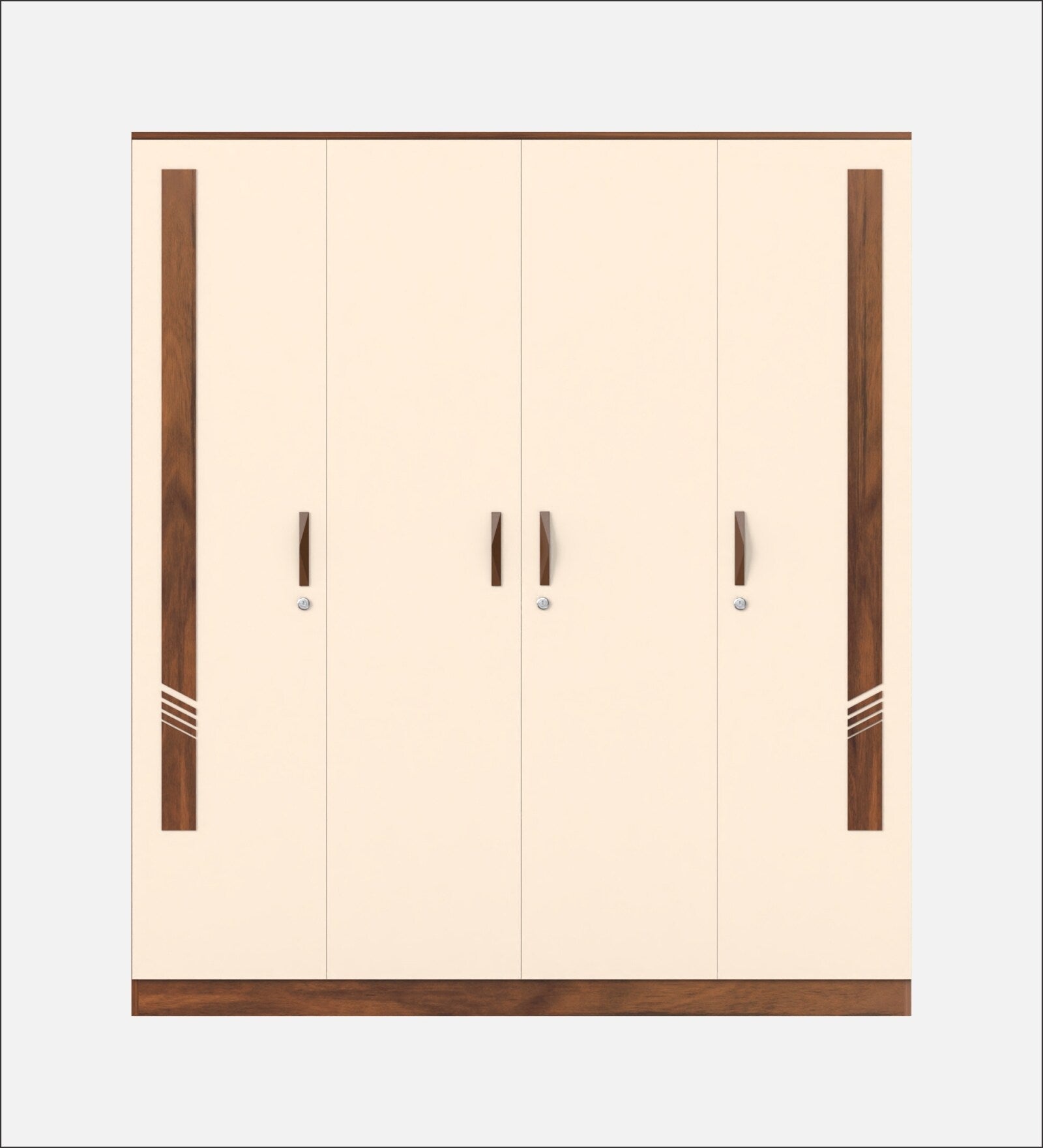 Andrie 4 Door Wardrobe In Dual Finish