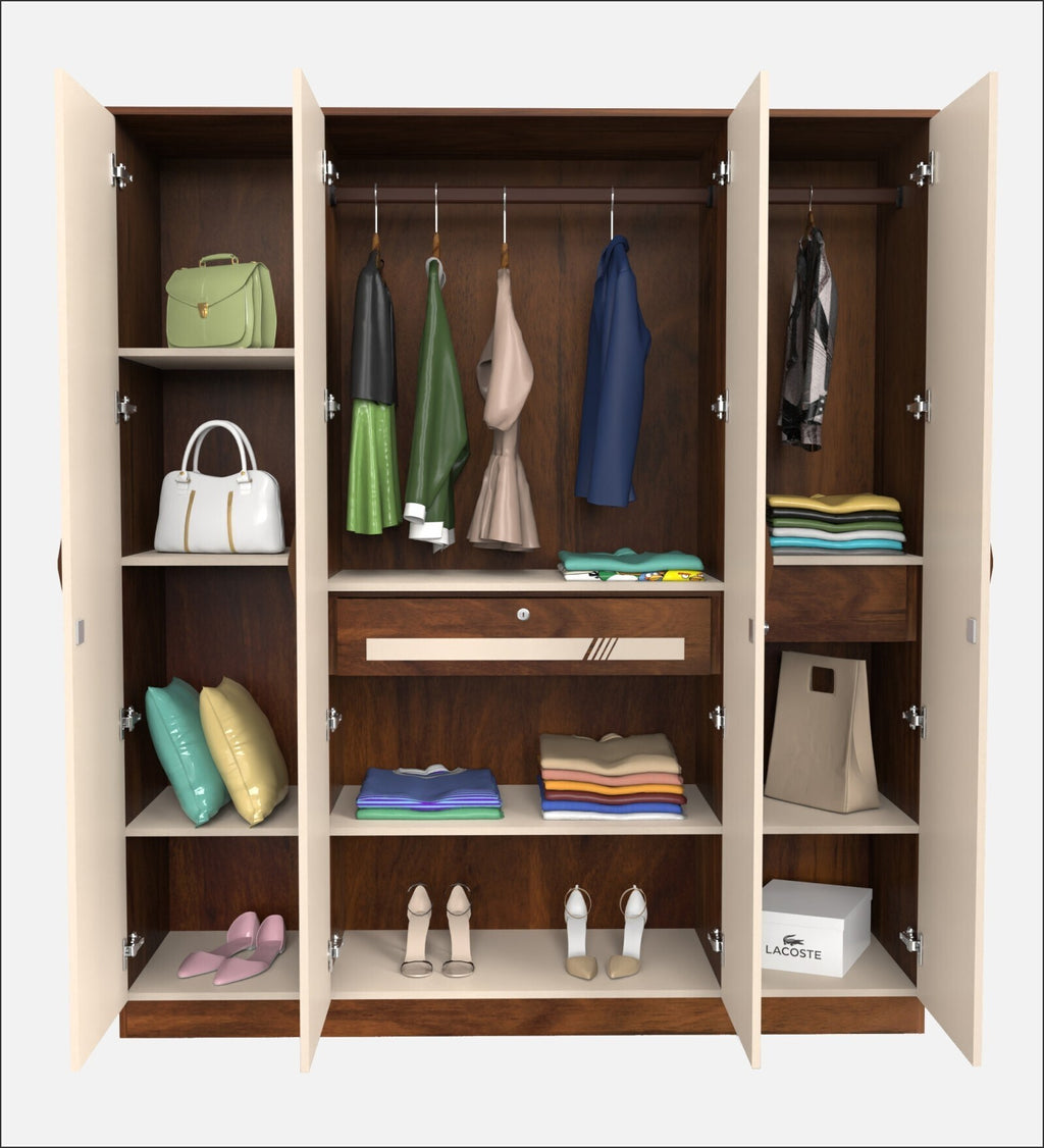 Andrie 4 Door Wardrobe In Dual Finish