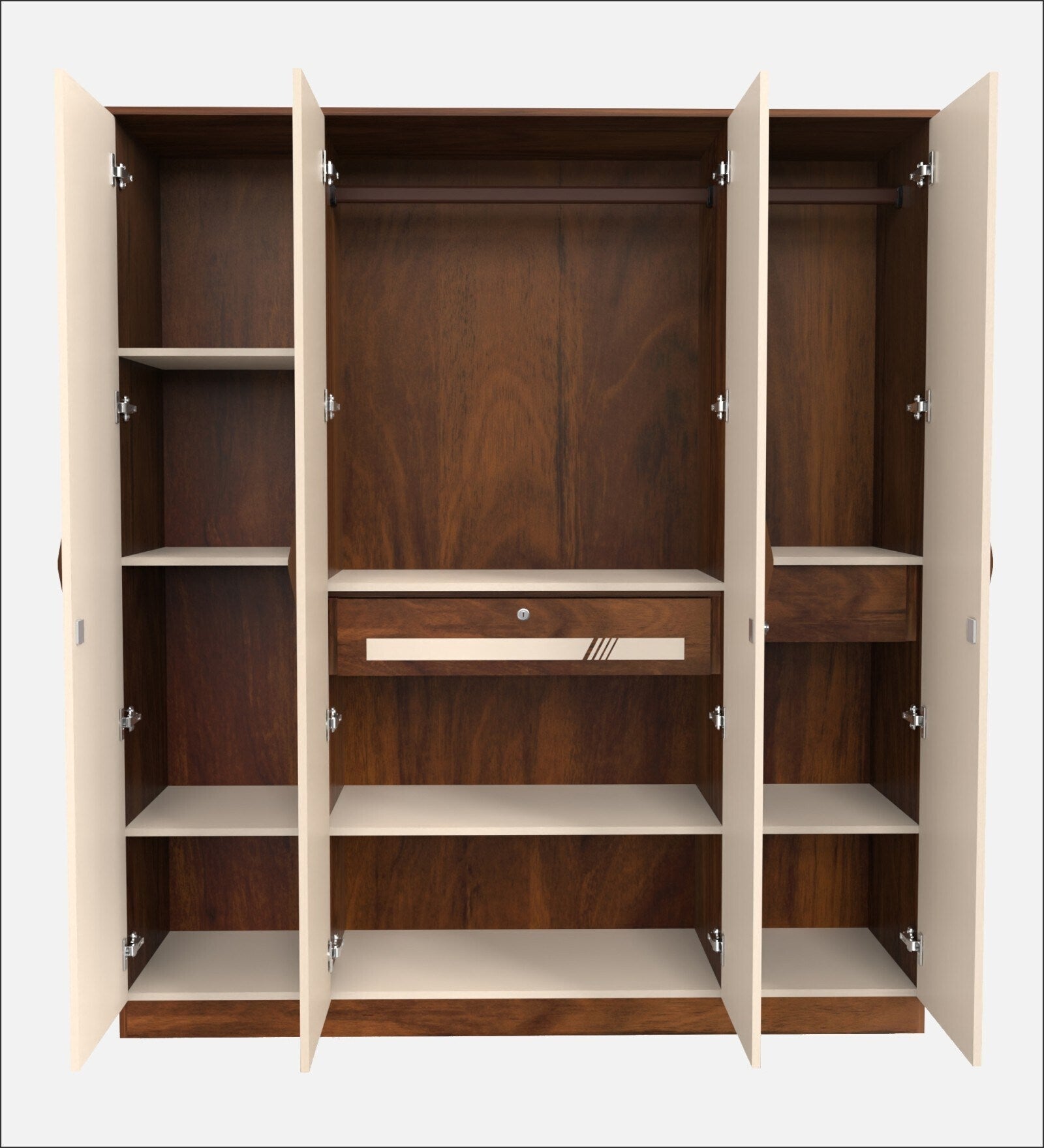Andrie 4 Door Wardrobe In Dual Finish