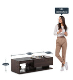 Eco Large Coffee Table In Choco Walnut Finish