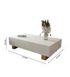 Striped Bone Inlay Coffee Table In Light Grey Colour