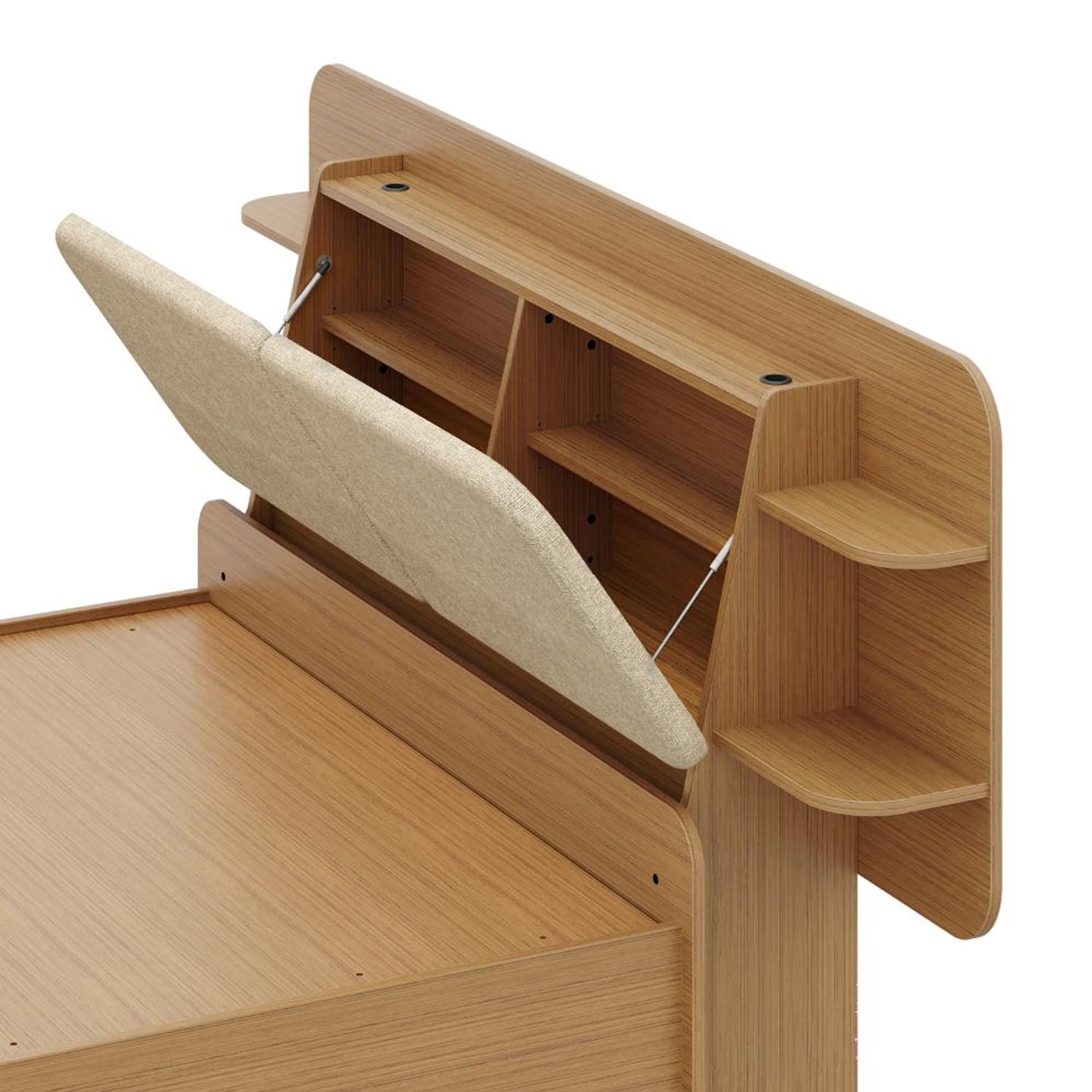 Wakefit Scandi Queen Storage with Hydraulic mechanism with Reflection White Fabric