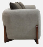 Clayton Fabric 2 Seater Sofa In Beige & Chocolate Brown Color