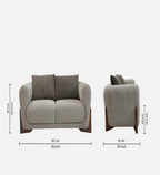 Clayton Fabric 2 Seater Sofa In Beige & Chocolate Brown Color
