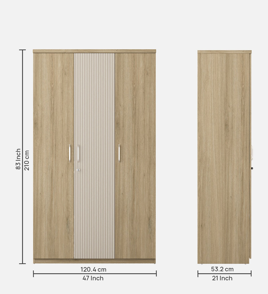 Kosmo Cleo 3 Door Wardrobe in Santana Oak Finish
