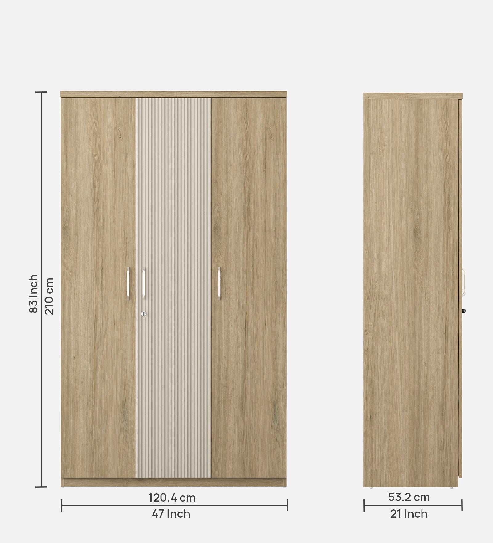 Kosmo Cleo 3 Door Wardrobe in Santana Oak Finish