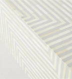 Striped Bone Inlay Coffee Table In Light Grey Colour