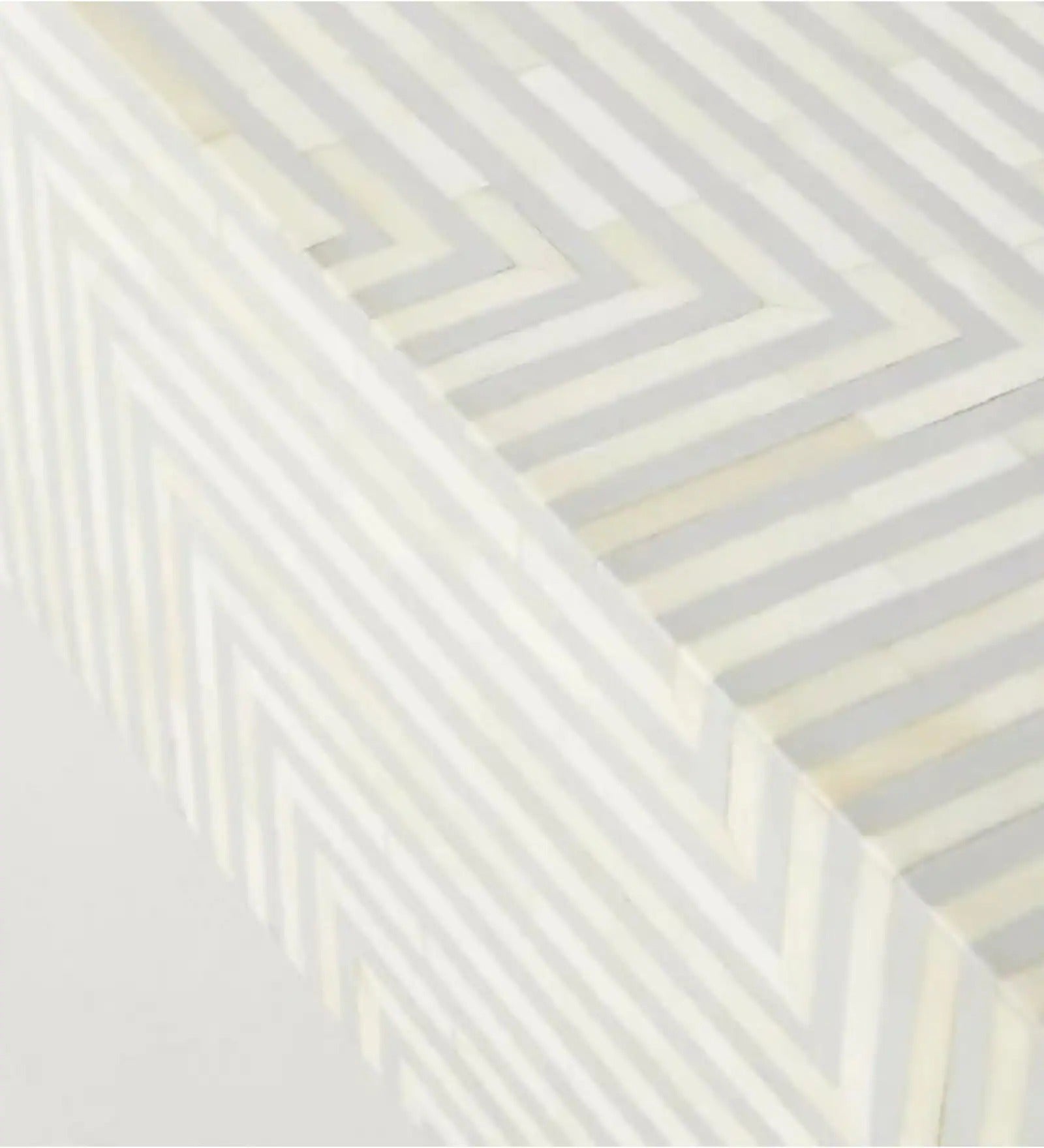 Striped Bone Inlay Coffee Table In Light Grey Colour