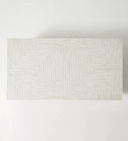Striped Bone Inlay Coffee Table In Light Grey Colour