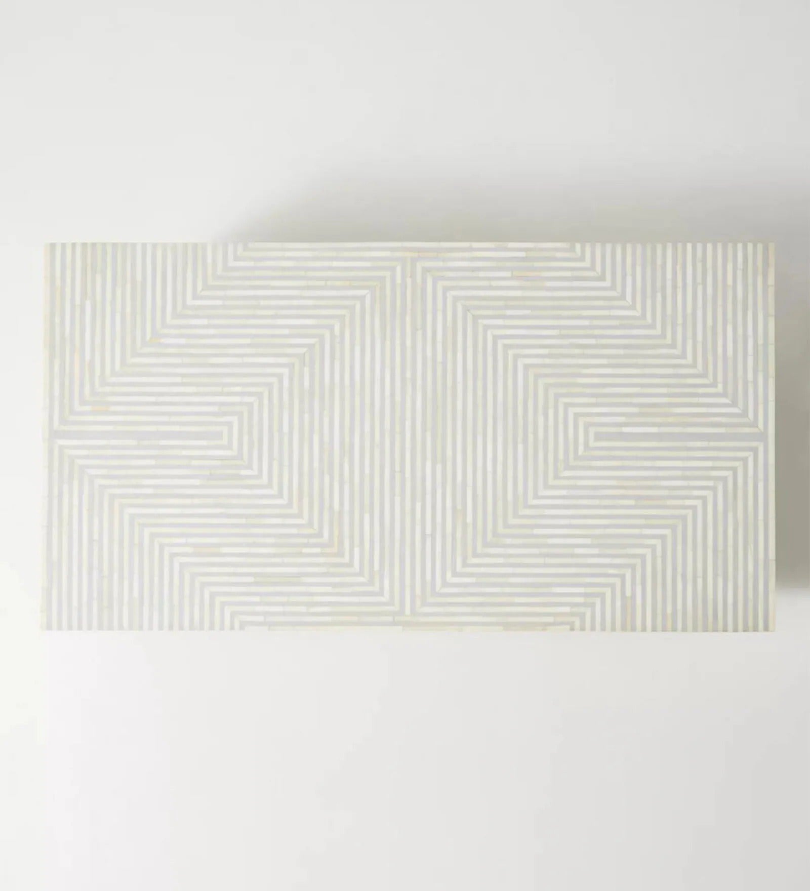 Striped Bone Inlay Coffee Table In Light Grey Colour
