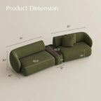 Greenia Modern 4 Seater Curved Sofa With Table