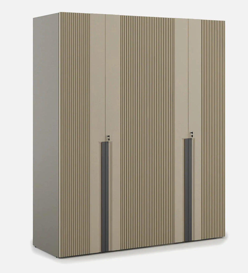 Astor Modern 4 Door Wardrobe In Matte Finish With Stripes With Drawer & Locker