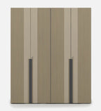 Astor Modern 4 Door Wardrobe In Matte Finish With Stripes With Drawer & Locker