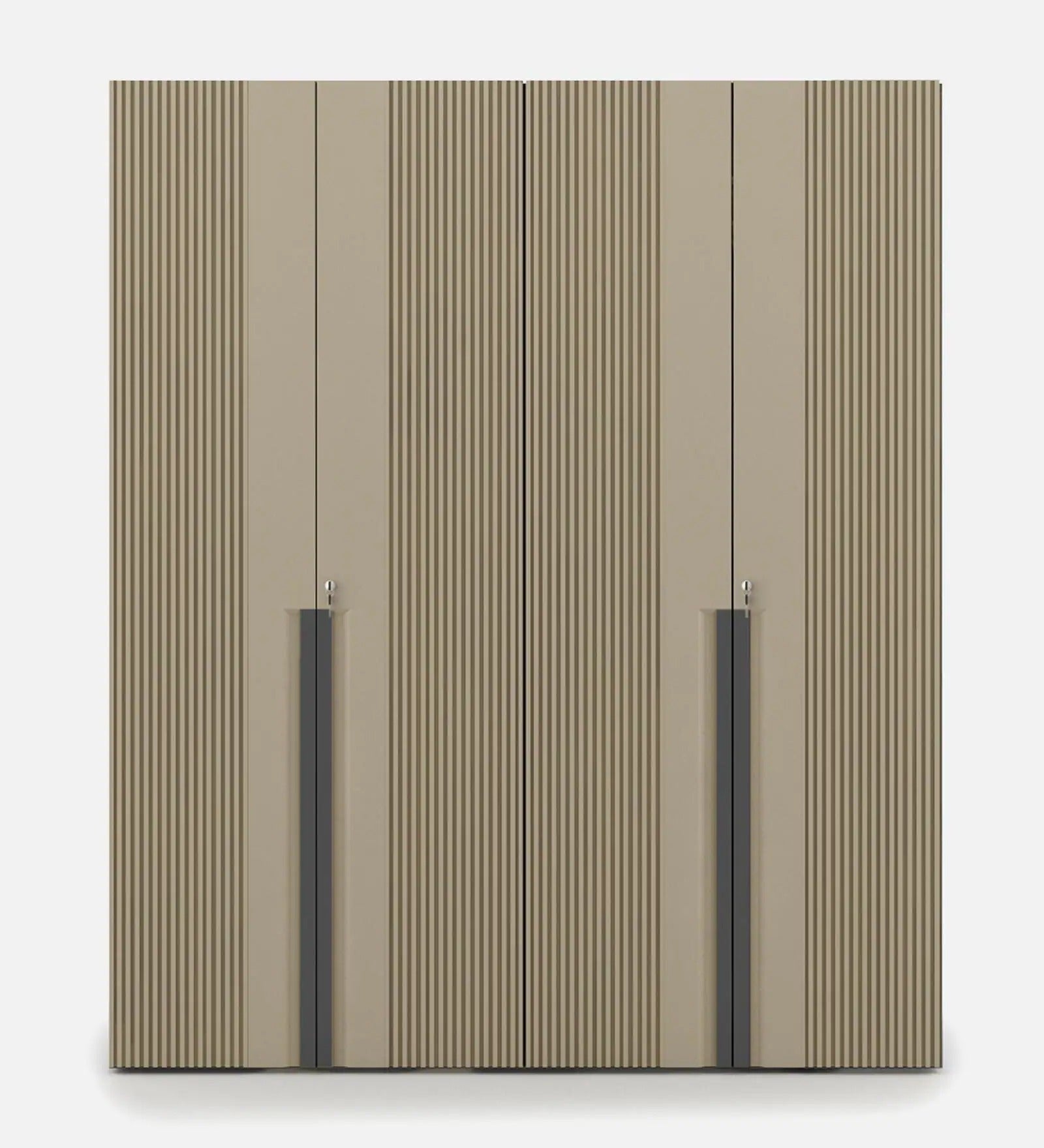 Astor Modern 4 Door Wardrobe In Matte Finish With Stripes With Drawer & Locker
