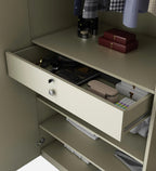 Astor Modern 4 Door Wardrobe In Matte Finish With Stripes With Drawer & Locker