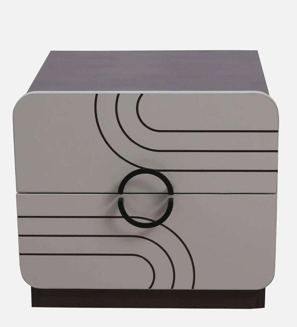 Belleza Bedside Table In Iris Cream Glossy & Dark Acazia Color