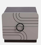 Belleza Bedside Table In Iris Cream Glossy & Dark Acazia Color