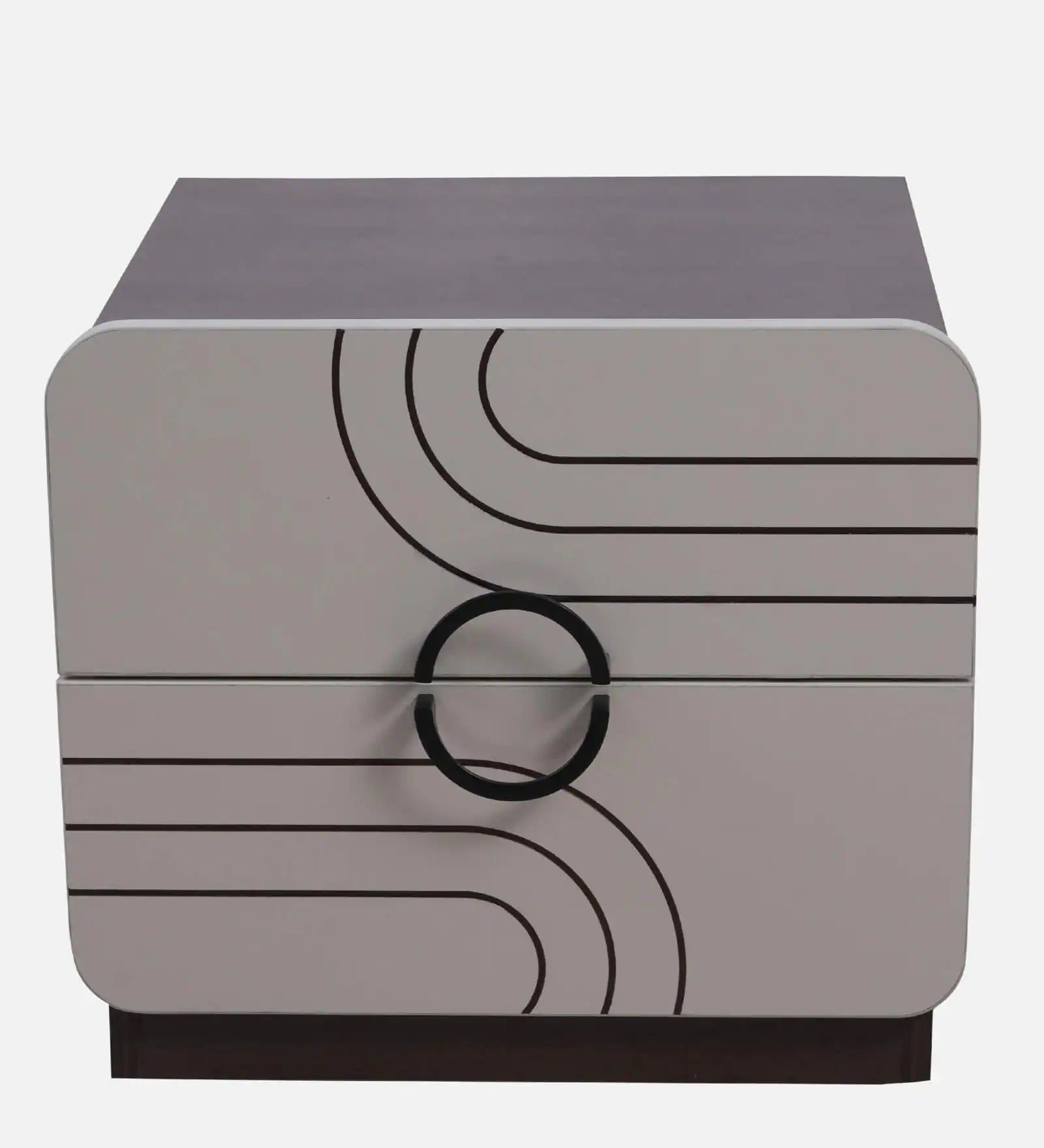 Belleza Bedside Table In Iris Cream Glossy & Dark Acazia Color