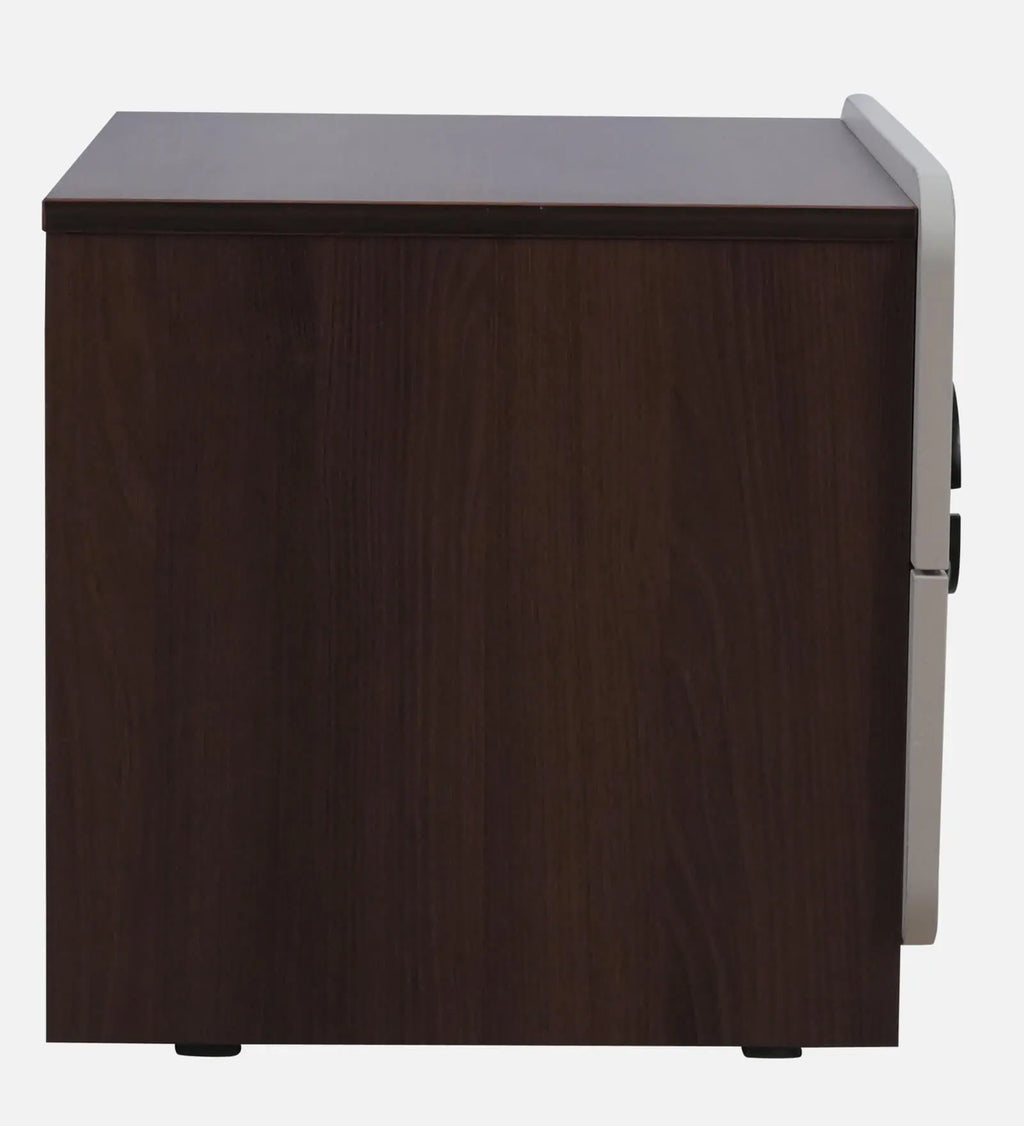 Belleza Bedside Table In Iris Cream Glossy & Dark Acazia Color