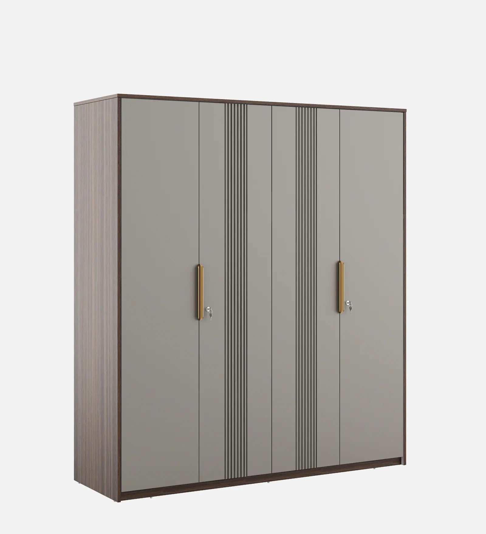 Adore 4 Door Wardrobe In Sahara Beige & Dark Brown Eucalyptus Finish
