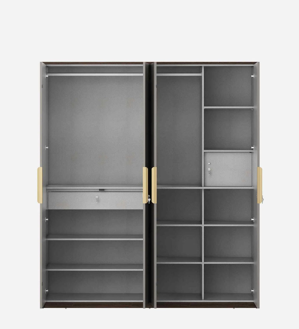 Adore 4 Door Wardrobe In Sahara Beige & Dark Brown Eucalyptus Finish