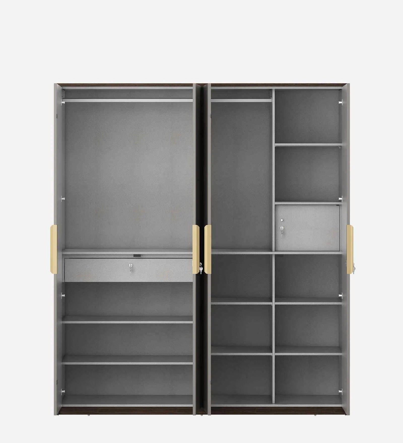 Adore 4 Door Wardrobe In Sahara Beige & Dark Brown Eucalyptus Finish