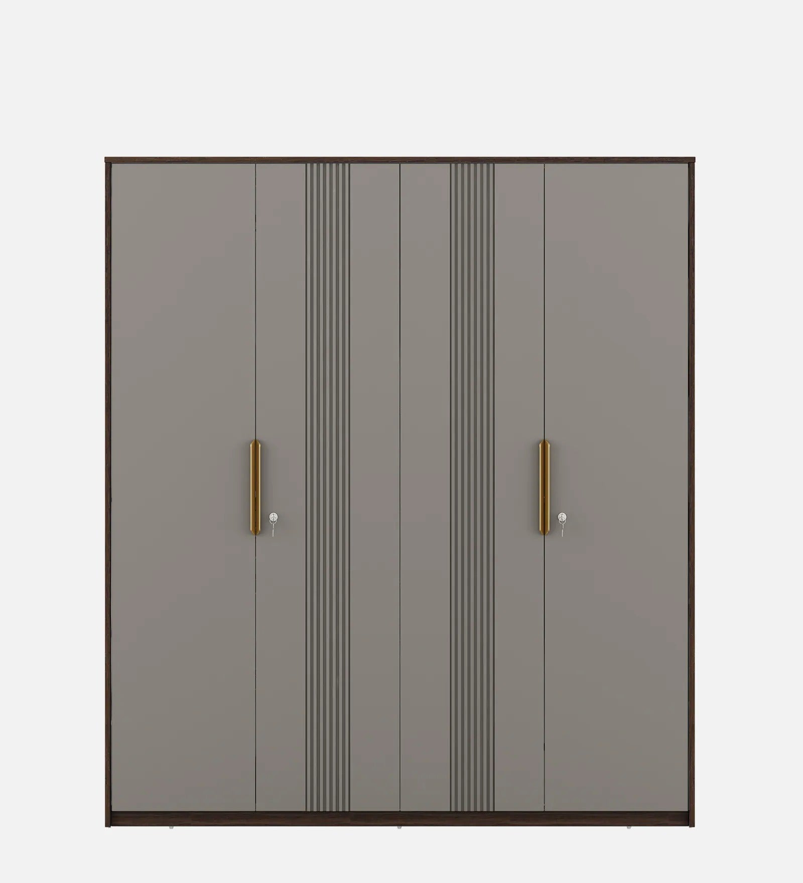 Adore 4 Door Wardrobe In Sahara Beige & Dark Brown Eucalyptus Finish