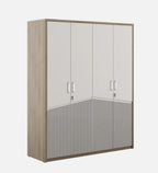 Kosmo Nora 4 Door Wardrobe In Lyon Walnut Finish With Drawer & Locker