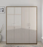 Kosmo Nora 4 Door Wardrobe In Lyon Walnut Finish With Drawer & Locker