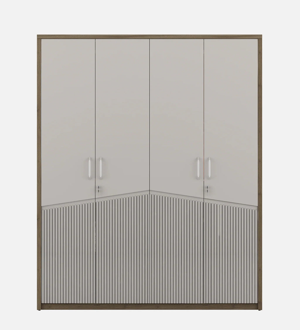 Kosmo Nora 4 Door Wardrobe In Lyon Walnut Finish With Drawer & Locker