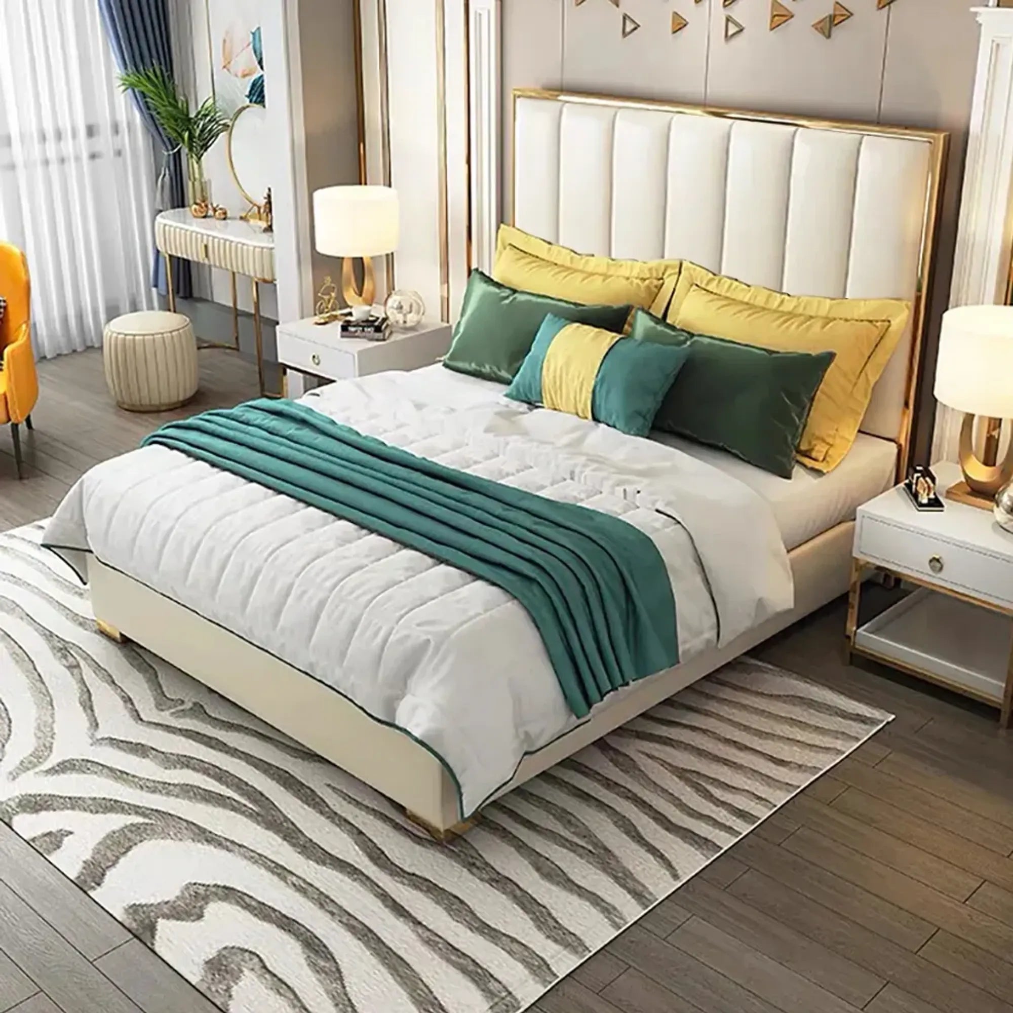 Suave Modern Faux Leather Upholstered Bed