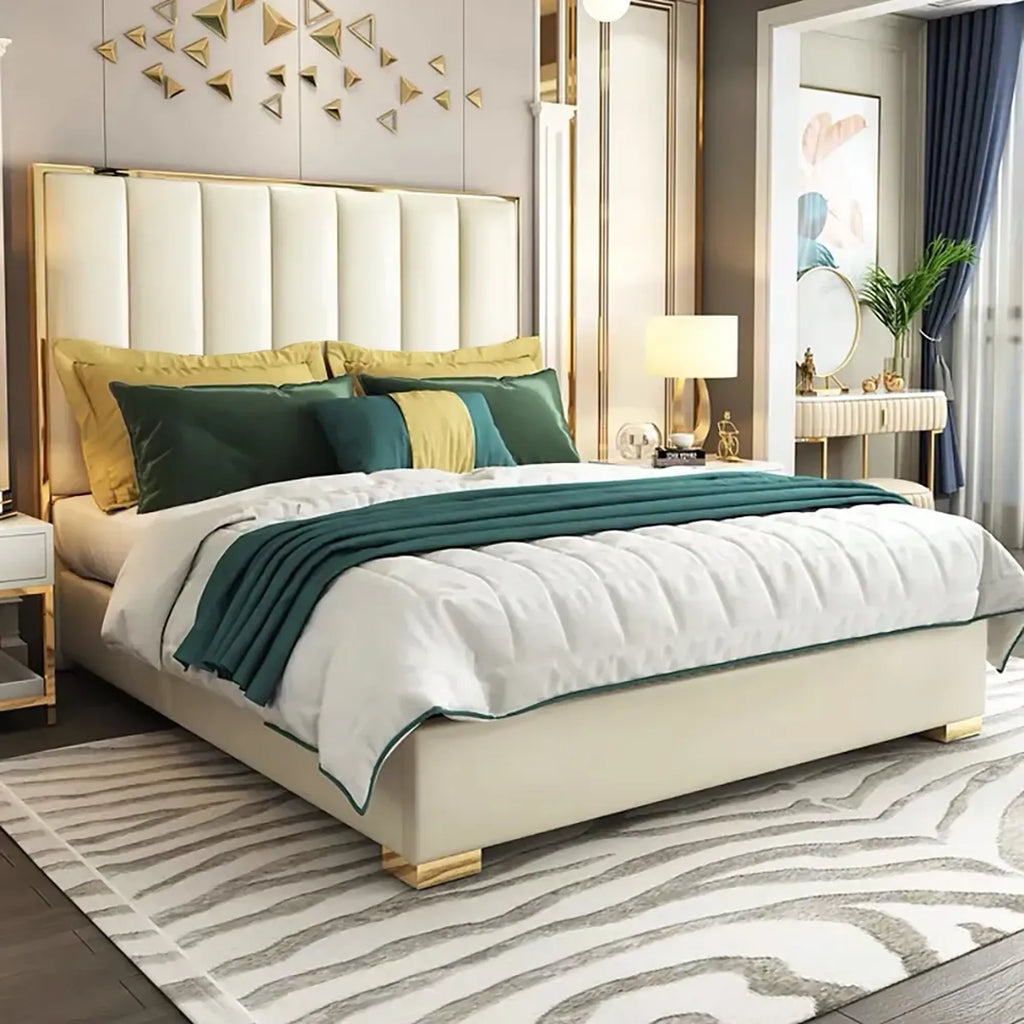 Suave Modern Faux Leather Upholstered Bed