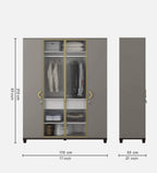 Kosmo Morgan 4 Door Wardrobe In Sahara Beige Matte Finish With Drawer & Locker