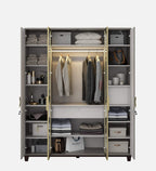 Kosmo Morgan 4 Door Wardrobe In Sahara Beige Matte Finish With Drawer & Locker