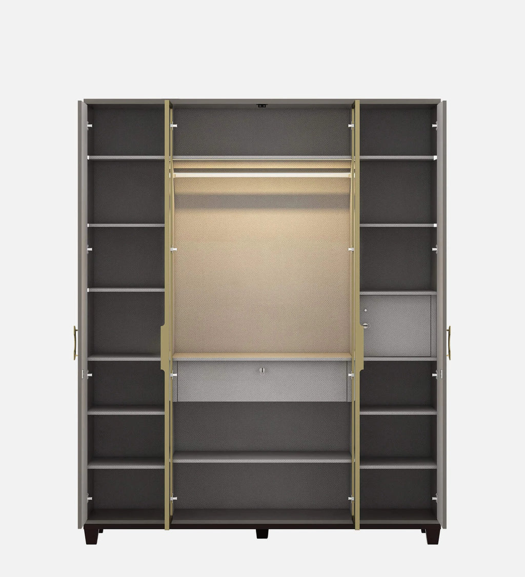 Kosmo Morgan 4 Door Wardrobe In Sahara Beige Matte Finish With Drawer & Locker