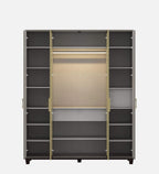 Kosmo Morgan 4 Door Wardrobe In Sahara Beige Matte Finish With Drawer & Locker