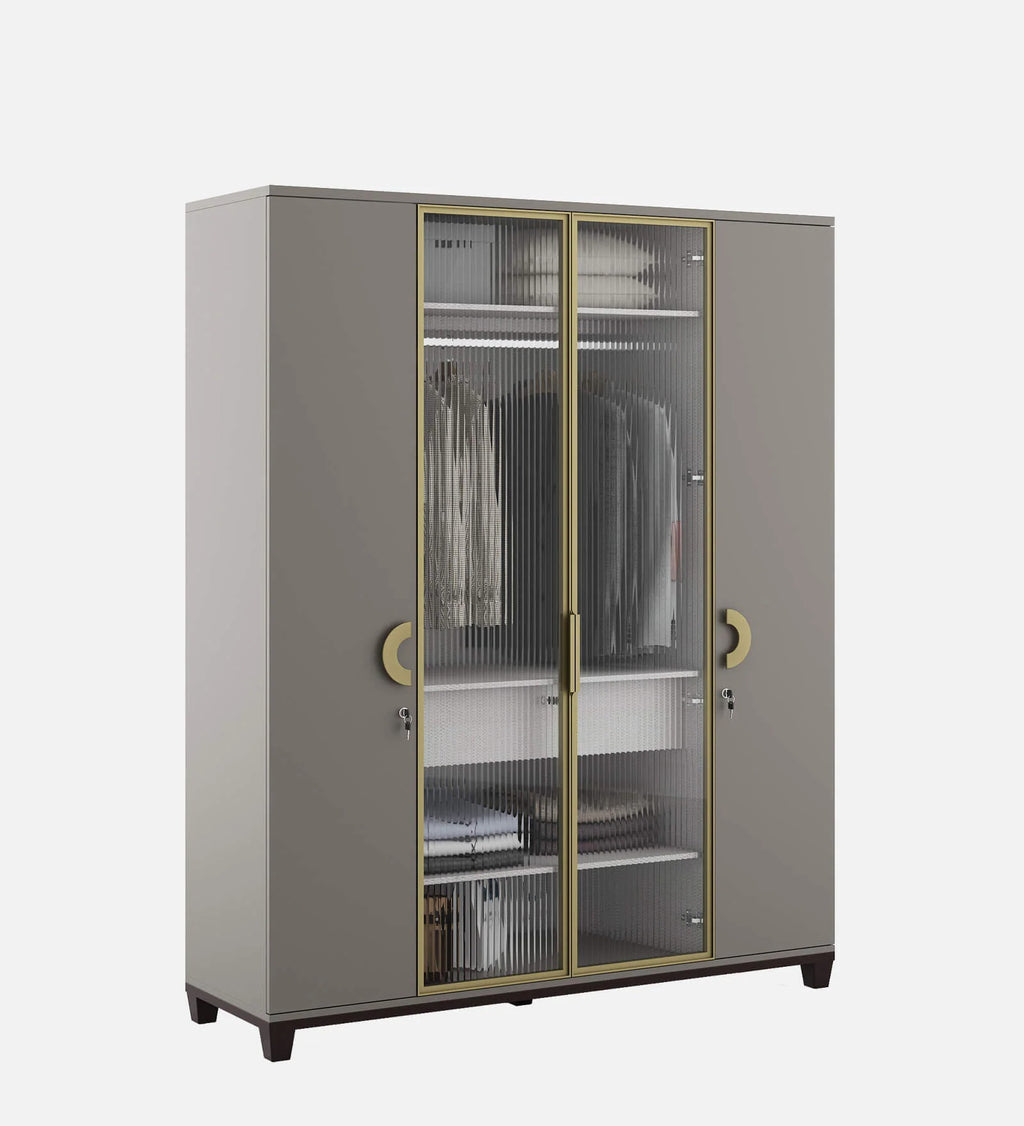 Kosmo Morgan 4 Door Wardrobe In Sahara Beige Matte Finish With Drawer & Locker