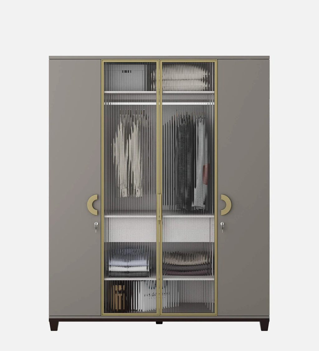 Kosmo Morgan 4 Door Wardrobe In Sahara Beige Matte Finish With Drawer & Locker