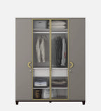 Kosmo Morgan 4 Door Wardrobe In Sahara Beige Matte Finish With Drawer & Locker