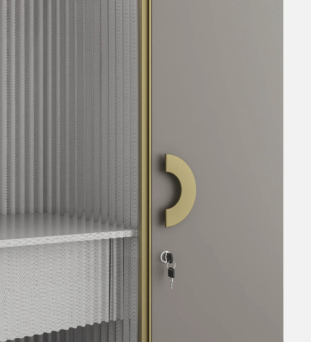 Kosmo Morgan 4 Door Wardrobe In Sahara Beige Matte Finish With Drawer & Locker