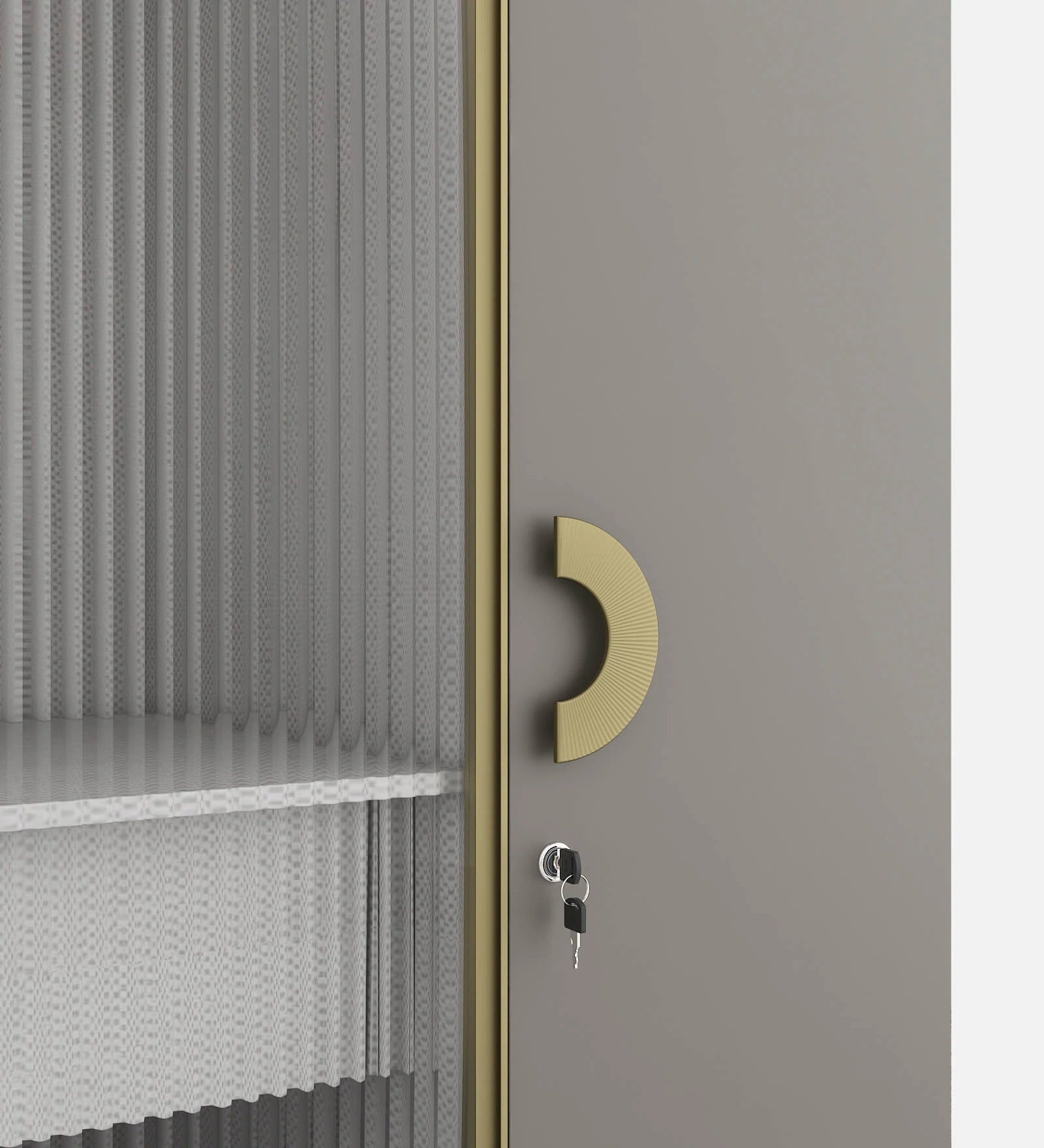 Kosmo Morgan 4 Door Wardrobe In Sahara Beige Matte Finish With Drawer & Locker