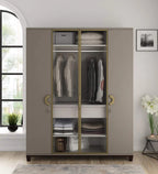 Kosmo Morgan 4 Door Wardrobe In Sahara Beige Matte Finish With Drawer & Locker