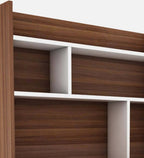 Malta Hutch Desk in Walnut And Frosty White Finish