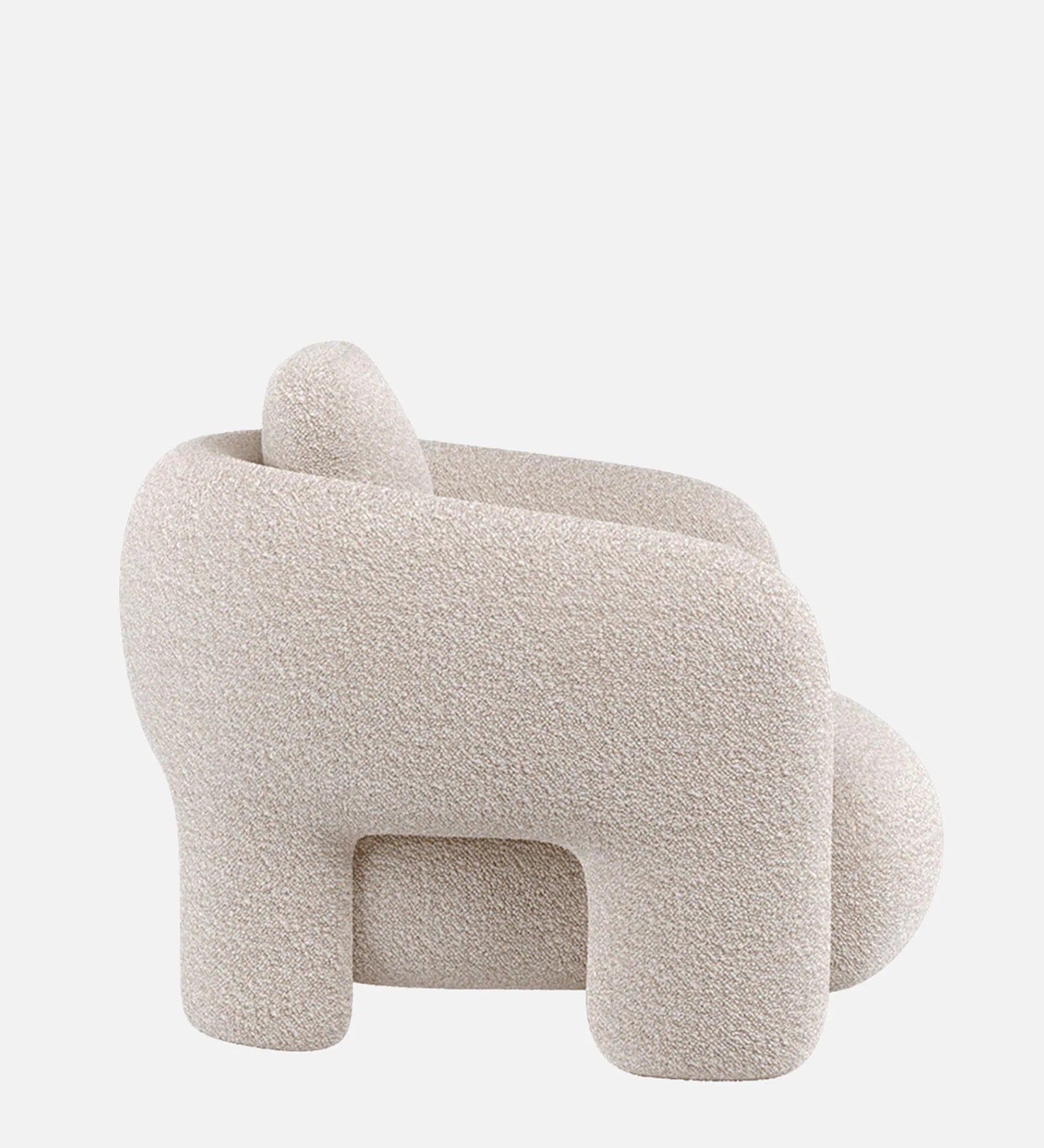 Urban Opulence Velvet Fabric One-Seater Sofa In White Colour