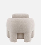 Urban Opulence Velvet Fabric One-Seater Sofa In White Colour