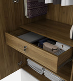 Kosmo Apex 4 Door Wardrobe With Loft In Frosty White Finish With Locker & Drawer