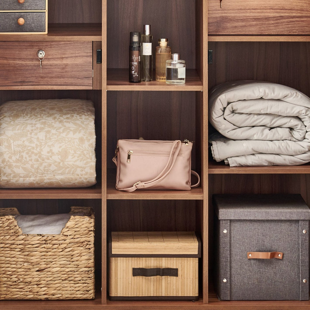 Shoji 2-Door Wardrobe with Curio - Brown