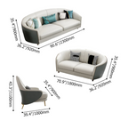 Prada Modern White Faux Leather Sofa Set