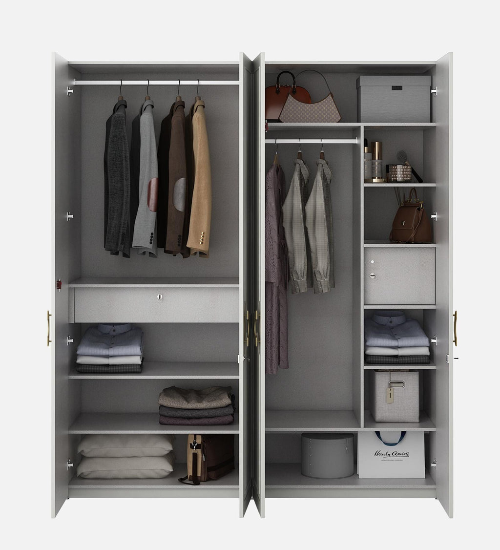Kosmo Akira 4 Door Wardrobe in Pumic Grey Finish